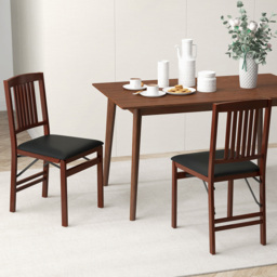 Costway Set of 2 Brown Foldable Dining Chairs - Size: 94 x 48 x 36cm - Wilko - thumbnail 6