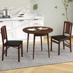 Costway Set of 2 Brown Foldable Dining Chairs - Size: 94 x 48 x 36cm - Wilko - thumbnail 5