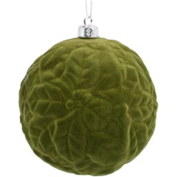 Pack of 4 Flocked Baubles - Amber Charm - Wilko - thumbnail 4