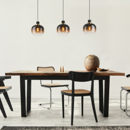 EGLO Oilella Black and Brown Glass Pendant Light - Size: 110 x 19 x 95cm - Wilko - thumbnail 3