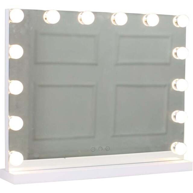 Jack Stonehouse White Sophia Hollywood Vanity Mirror with 15 LED Bulbs - Size: 58 x 44cm - Wilko - image 1