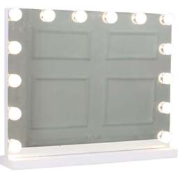 Jack Stonehouse White Sophia Hollywood Vanity Mirror with 15 LED Bulbs - Size: 58 x 44cm - Wilko - thumbnail 1