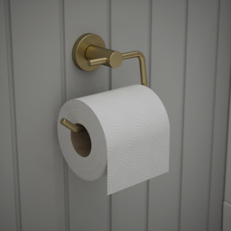 Rothley Satin Brass Round Toilet Roll Holder - Size: 16 x 7 x 14cm - Gold - Wilko - thumbnail 3