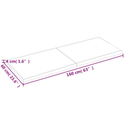 vidaXL 160 x 60 x 4cm Brown Wall Shelf - Size: 4 x 160 x 60cm - Wilko - thumbnail 7