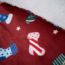 Christmas Stockings Fleece Duvet Set Red Double - Wilko - thumbnail 4