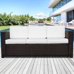 Outsunny 3 Seater Rattan Sofa Brown - Wilko