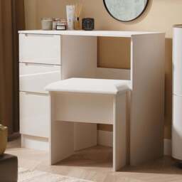 Crowndale Milan 3 Drawer Kashmir Gloss and Kashmir Dressing Table Ready Assembled - Size: 80 x 90 x 39cm - Kashmir Gloss & Kashmir - Wilko - thumbnail 1