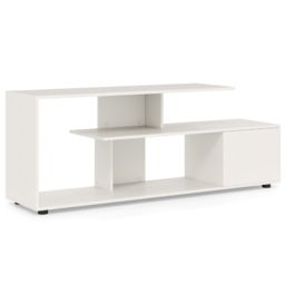 Costway White 3 Tier Asymmetrical Media Console Table - Size: 152 x 38 x 58cm - Wilko - thumbnail 3