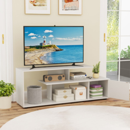 Costway White 3 Tier Asymmetrical Media Console Table - Size: 152 x 38 x 58cm - Wilko - thumbnail 5