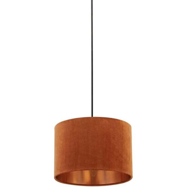 Lighting Collection Burnt Orange Copper Inner Velvet Drum Shade - Size: 20 x 30 x 30cm - Wilko - image 1