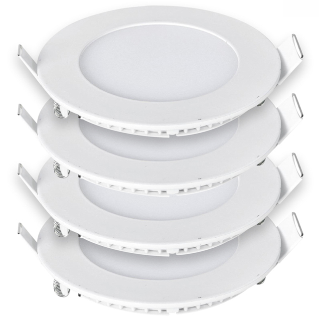 ENER-J 6W 4000K LED Panel Round Recessed Ceiling Downlight 4 Pack - Size: 30 x 20 x 10cm - Wilko - image 1