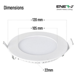 ENER-J 6W 4000K LED Panel Round Recessed Ceiling Downlight 4 Pack - Size: 30 x 20 x 10cm - Wilko - thumbnail 6