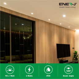 ENER-J 6W 4000K LED Panel Round Recessed Ceiling Downlight 4 Pack - Size: 30 x 20 x 10cm - Wilko - thumbnail 5