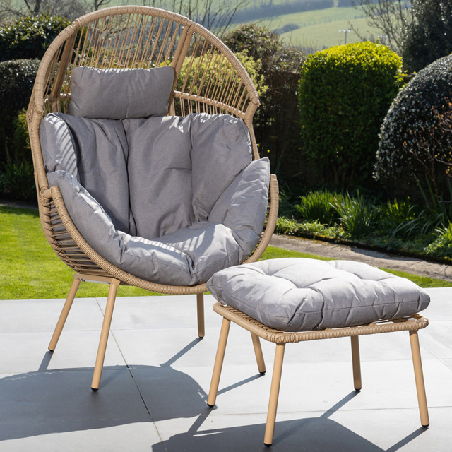 Artemis Nestara Standing Egg Chair and Stool - Size: 132 x 89 x 93cm - Grey - Wilko - image 1
