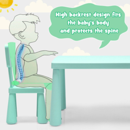 Costway 2 Seater Blue Kids Activity Table and Chair Set - Size: 81 x 60 x 21cm - Green - Wilko - thumbnail 6