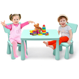 Costway 2 Seater Blue Kids Activity Table and Chair Set - Size: 81 x 60 x 21cm - Green - Wilko - thumbnail 3