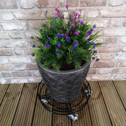 Tom Chambers Handcrafted Round Black Metal Garden Pot Stand 37cm - Size: 37 x 37 x 37cm - Wilko - thumbnail 3