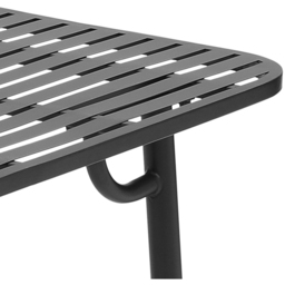 Living and Home Black Rectangular Outdoor Garden Metal Table - Size: 87 x 125 x 14.5cm - Wilko - thumbnail 7