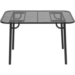 Living and Home Black Rectangular Outdoor Garden Metal Table - Size: 87 x 125 x 14.5cm - Wilko - thumbnail 3
