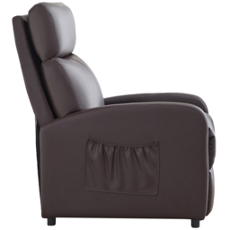 Faux Leather Brown Recliner Pushback Adjustable Arm chair - Size: 106 x 68 x 81cm - MCC - Wilko - thumbnail 5