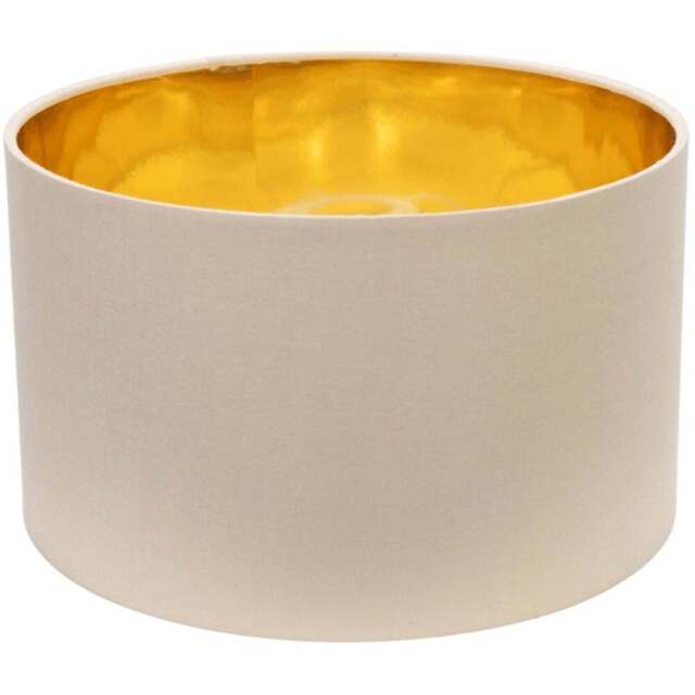 ValueLights Reni Natural and Gold Inner Small Pendant Shade - Size: 15 x 25 x 25cm - Cream - Wilko - image 1