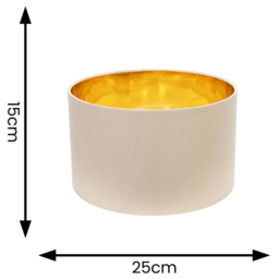 ValueLights Reni Natural and Gold Inner Small Pendant Shade - Size: 15 x 25 x 25cm - Cream - Wilko - thumbnail 5