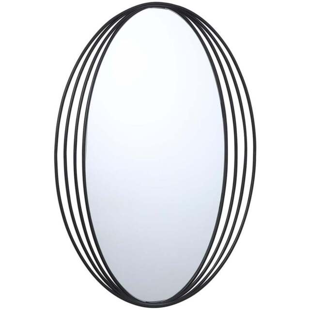Black Swirl Oval Mirror - Size: 99 x 66cm - The Port. Co Gallery - Wilko - image 1