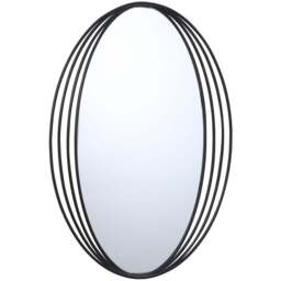 Black Swirl Oval Mirror - Size: 99 x 66cm - The Port. Co Gallery - Wilko