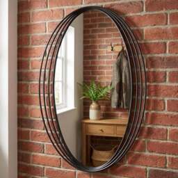 Black Swirl Oval Mirror - Size: 99 x 66cm - The Port. Co Gallery - Wilko - thumbnail 4