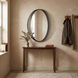 Black Swirl Oval Mirror - Size: 99 x 66cm - The Port. Co Gallery - Wilko - thumbnail 7
