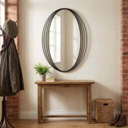 Black Swirl Oval Mirror - Size: 99 x 66cm - The Port. Co Gallery - Wilko - thumbnail 3