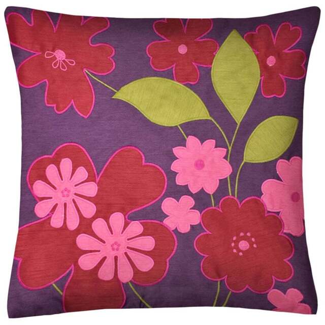 Intimates Hannah Aubergine Filled Cushion 43 x 43cm 2 Pack - Purple - Wilko - image 1