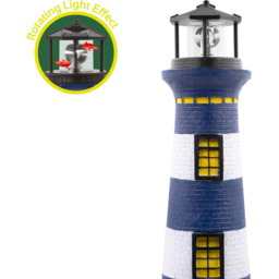 GardenKraft LED Solar Revolving Lighthouse Ornament 75cm - Size: 23 x 23 x 78cm - Multi - Wilko - thumbnail 4
