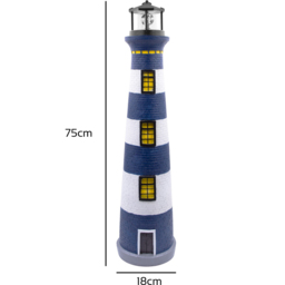 GardenKraft LED Solar Revolving Lighthouse Ornament 75cm - Size: 23 x 23 x 78cm - Multi - Wilko - thumbnail 5