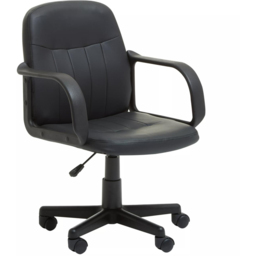 Premier Housewares Black PU Home Office Chair - Size: 58 x 59 x 93cm - Interiors by Premier - Wilko - thumbnail 3