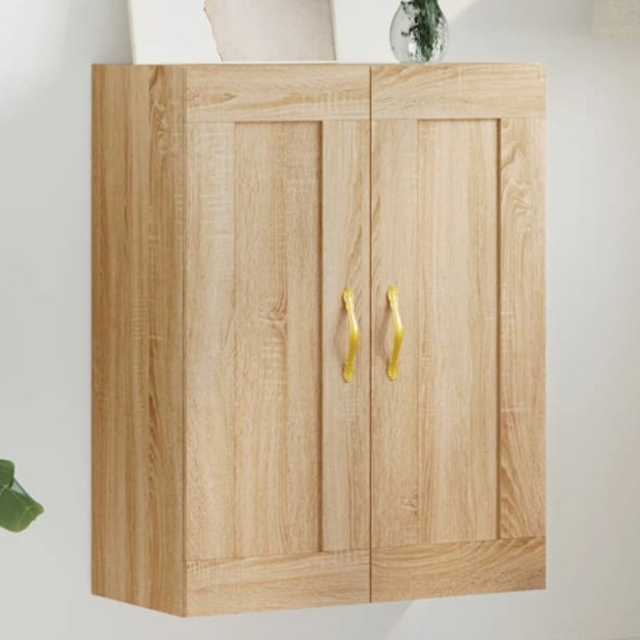 vidaXL 2 Door Sonoma Oak Wall Mounted Cabinet - Size: 90 x 69.5 x 34cm - Brown - Wilko - image 1