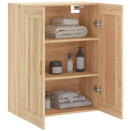 vidaXL 2 Door Sonoma Oak Wall Mounted Cabinet - Size: 90 x 69.5 x 34cm - Brown - Wilko - thumbnail 6