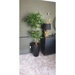 Leaf Twisted Trunk Japanese Fruticosa Ficus Artificial Tree in Plastic Pot 5ft - Size: 150 x 60 x 60cm - Green - Wilko - thumbnail 3