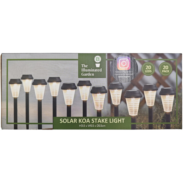 Pack of 20 Solar Koa Stake Lights - The Illuminated Garden - Wilko - image 1