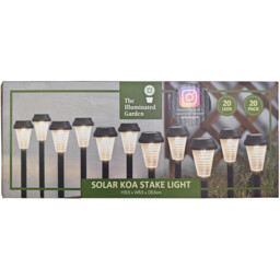 Pack of 20 Solar Koa Stake Lights - The Illuminated Garden - Wilko - thumbnail 1