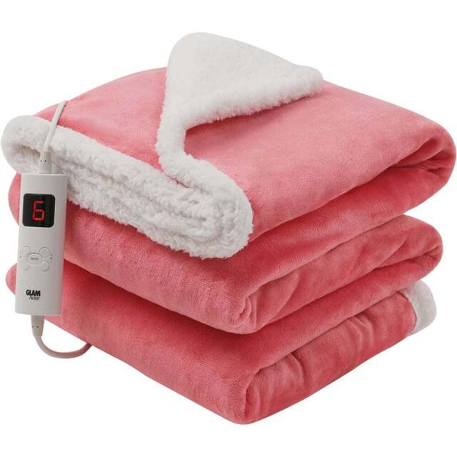 GlamHaus Dark Pink Electric Throw 160 x 130cm - Wilko - image 1