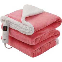 GlamHaus Dark Pink Electric Throw 160 x 130cm - Wilko - thumbnail 1