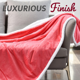 GlamHaus Dark Pink Electric Throw 160 x 130cm - Wilko - thumbnail 3
