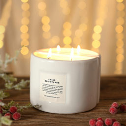The Christmas Gift Co Blend Crisp Snowflake Scented Candle - Size: 10.5 x 7.5 x 14.5cm - White - The Christmas Gift Co. - Wilko - thumbnail 5