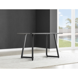 Furniturebox Copeland Valera Marble Effect 4 Seater Dining Set White Grey and Black - Wilko - thumbnail 6