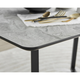 Furniturebox Copeland Valera Marble Effect 4 Seater Dining Set White Grey and Black - Wilko - thumbnail 4