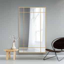The Fenestra Gold Wall Mirror 200 x 120cm - MirrorOutlet - Wilko - thumbnail 3