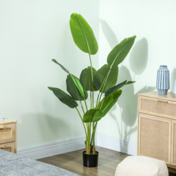 HOMCOM Green Bird of Paradise Artificial Plant Pot with Flocking 160cm - Size: 23 x 23 x 112cm - Wilko - thumbnail 5