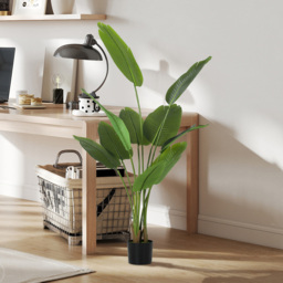 HOMCOM Green Bird of Paradise Artificial Plant Pot with Flocking 160cm - Size: 23 x 23 x 112cm - Wilko - thumbnail 4