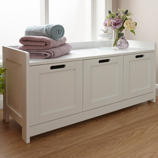 GFW 3 Door White Storage Colonial Floor Cabinet - Size: 35 x 90 x 45cm - Wilko - image 1